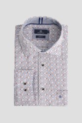Le devant de Chemise blanche à imprimé coloré – Comfort fit de Dansaert Blue pour Hommes