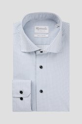 Chemise blanche à imprimé fin bleu - Slim fit de Michaelis pour Hommes