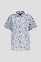 Chemise blanche à imprimé floral bleu de Jefferson pour Hommes