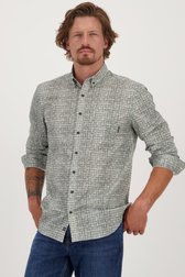 Le devant de Chemise blanche à imprimé rotin vert - Regular fit de Bluefields pour Hommes