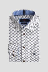 Le devant de Chemise blanche à motif bleu et brun – Comfort fit de Dansaert Blue pour Hommes