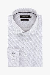 Chemise blanche à motif bleu-noir - comfort fit  de Dansaert Black pour Hommes