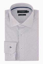 Chemise blanche à motif bleu - slim fit de Dansaert Black pour Hommes