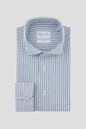 Photo produit 1 de Chemise blanche à motif rayé bleu – Slim fit de Michaelis pour Hommes