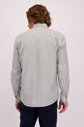 Le dos de Chemise blanche à motif rayé vert – Regular fit de Bluefields pour Hommes