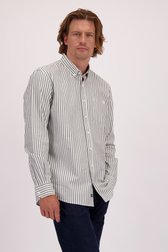 Le devant de Chemise blanche à motif rayé vert – Regular fit de Bluefields pour Hommes