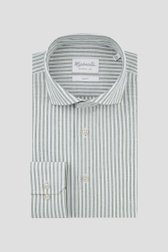 Photo produit 1 de Chemise blanche à motif rayé vert – Slim fit de Michaelis pour Hommes