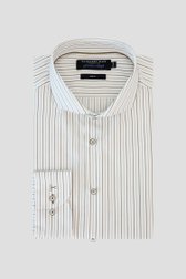 Photo produit 1 de  Chemise blanche à rayures - slim fit  de Dansaert Black pour Hommes