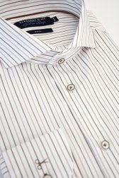 Photo produit 4 de  Chemise blanche à rayures - slim fit  de Dansaert Black pour Hommes