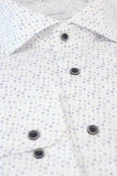 Chemise blanche avec imprimé beige-bleu - Slim fit de Michaelis pour Hommes