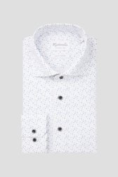 Chemise blanche avec imprimé beige-bleu - Slim fit de Michaelis pour Hommes