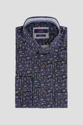 Le devant de Chemise bleu à imprimé guitares – Comfort fit de Dansaert Blue pour Hommes