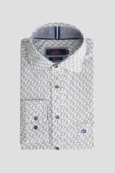 Photo produit 1 de Chemise bleu-brun à micro-motifs – Regular fit de Dansaert Blue pour Hommes