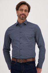 Chemise bleu foncé à imprimé fin - Regular fit de Dansaert Black pour Hommes