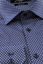 Chemise bleu foncé à imprimé fin - regular fit  de Dansaert Black pour Hommes