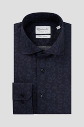 Chemise bleu foncé à imprimé - Slim fit de Michaelis pour Hommes
