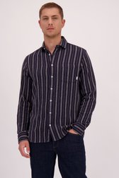 Le devant de Chemise bleu foncé à rayures - Regular fit de Casual Five pour Hommes