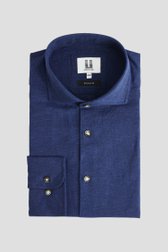 Photo produit 1 de Chemise bleu foncé en lin – Regular fit de Upper East pour Hommes