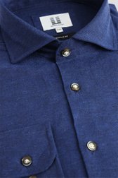 Photo produit 2 de Chemise bleu foncé en lin – Regular fit de Upper East pour Hommes
