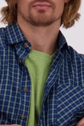 Détail de Chemise bleu marine à carreaux de Ravøtt pour Hommes