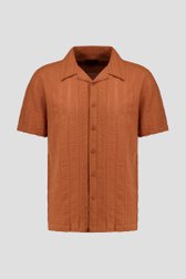Photo produit 1 de Chemise brune à rayures et manches courtes de Ravøtt pour Hommes