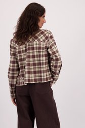 Le dos de Chemise de bûcheron brune avec fleurs brodées de Louise pour Femmes