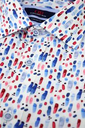 Chemise écrue à imprimé bleu-rouge - comfort fit de Dansaert Blue pour Hommes