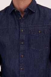 Détail de Chemise en denim bleu foncé de Ravøtt pour Hommes