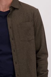 Détail de Chemise en flanelle vert foncé – Regular fit de Ravøtt pour Hommes