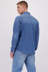 Le dos de Chemise en jean bleue – Regular fit de Liberty Island Denim pour Hommes