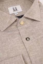 Chemise en lin beige à effet chiné de Upper East pour Hommes