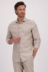 Chemise en lin beige à effet chiné de Upper East pour Hommes