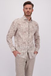 Le devant de Chemise en lin beige clair  de Upper East pour Hommes