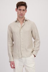 Le devant de Chemise en lin beige - Coupe regular de Marc O'Polo pour Hommes