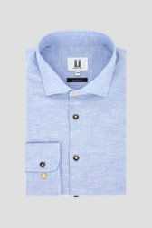 Chemise en lin bleu clair à effet chiné de Upper East pour Hommes
