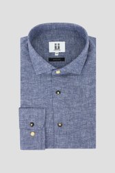 Chemise en lin bleu foncé à effet chiné de Upper East pour Hommes