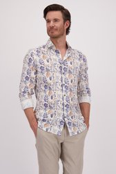 Le devant de Chemise en lin écru avec motief floral - Regular de Upper East pour Hommes