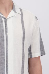 Détail de Chemise en lin rayée blanc de Only & Sons pour Hommes