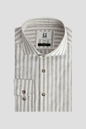 Photo produit 1 de Chemise en lin rayée écru de Upper East pour Hommes
