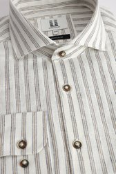 Photo produit 2 de Chemise en lin rayée écru de Upper East pour Hommes