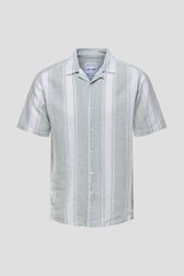 Chemise gris-vert à motif rayé écru de ONLY & SONS pour Hommes