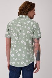 Chemise kaki à imprimé floral et manches courtes de Ravøtt pour Hommes