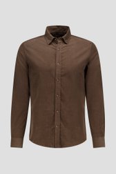 Photo produit 1 de Chemise marron foncé en velours finement côtelé de Matinique pour Hommes