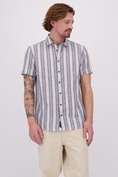 Le devant de Chemise rayée à manches courtes - Coupe regular de Ravøtt pour Hommes