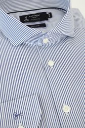 Photo produit 2 de Chemise rayée blanc et bleu – Regular fit de Dansaert Black Premium pour Hommes