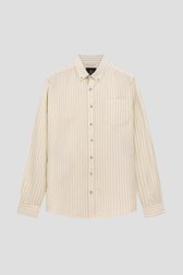Photo produit 1 de Chemise rayée écru et beige - Regular fit de Bluefields pour Hommes