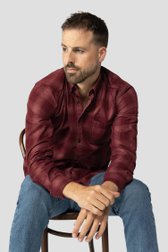 Le devant de Chemise rouge à l'aspect mélangé - Regular fit de Bluefields pour Hommes