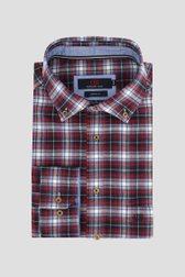 Le devant de Chemise rouge à motif carreaux bleus – Comfort fit de Dansaert Blue pour Hommes