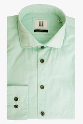 Chemise vert clair en lin et coton - slim fit de Upper East pour Hommes