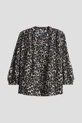 Chemisier noir et beige à manches 3/4 de Opus pour Femmes